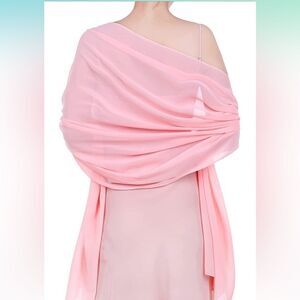 NEW Shawl Chiffon Bridal Evening Soft Wrap Scarf PINK 28x68”